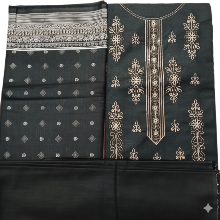 SSA-BA868 EMBROIDED 3PC KHADDAR WITH PRINTED DUPATTA - Image 4