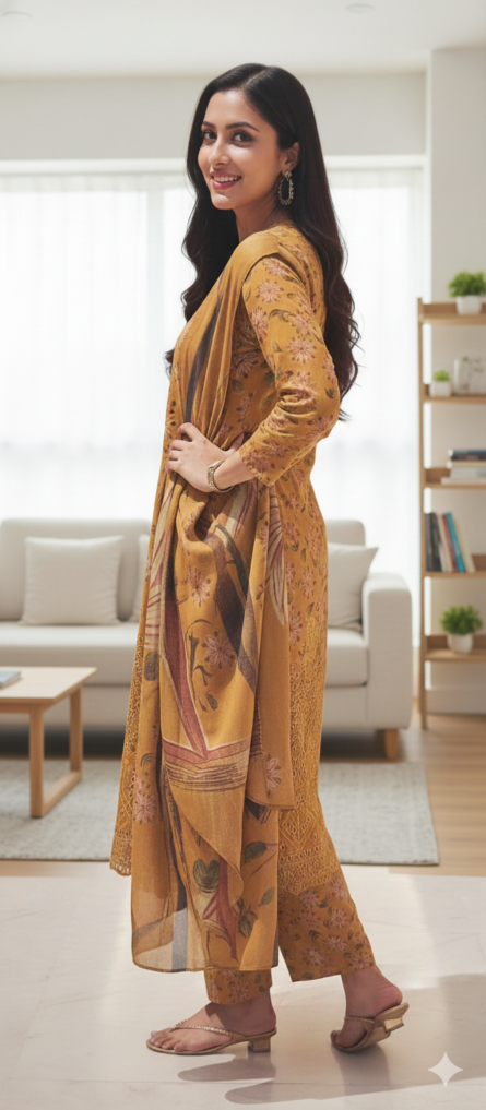 SSA-AF3030 DAMAN BORING 3PC DHANNAK WITH PRINTED DUPATTA - Image 3