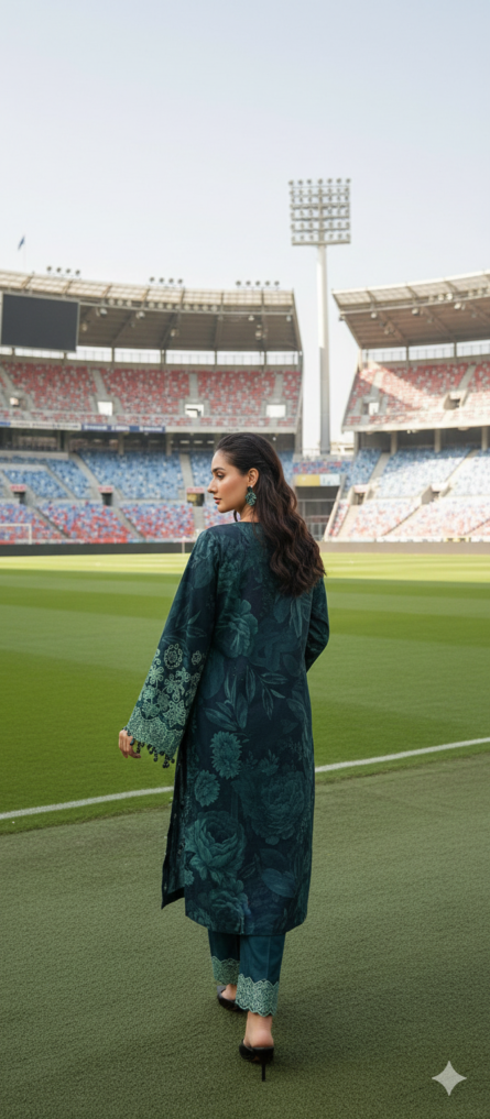 SSA-D485 EMBROIDED 3PC KHADDAR WITH PRINTED DUPATTA - Image 3