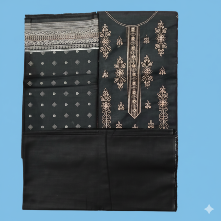 SSA-BA868 EMBROIDED 3PC KHADDAR WITH PRINTED DUPATTA - Image 3