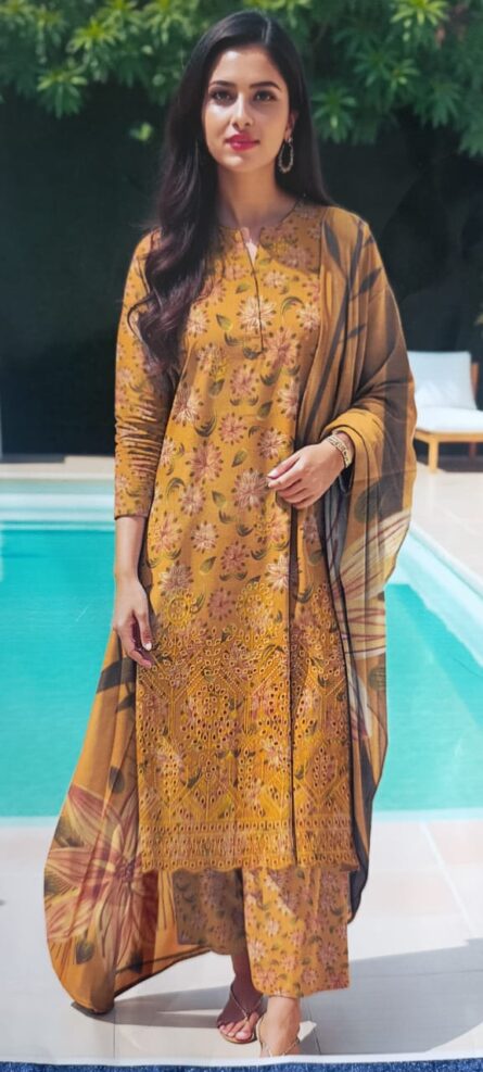 SSA-AF3030 DAMAN BORING 3PC DHANNAK WITH PRINTED DUPATTA - Image 2