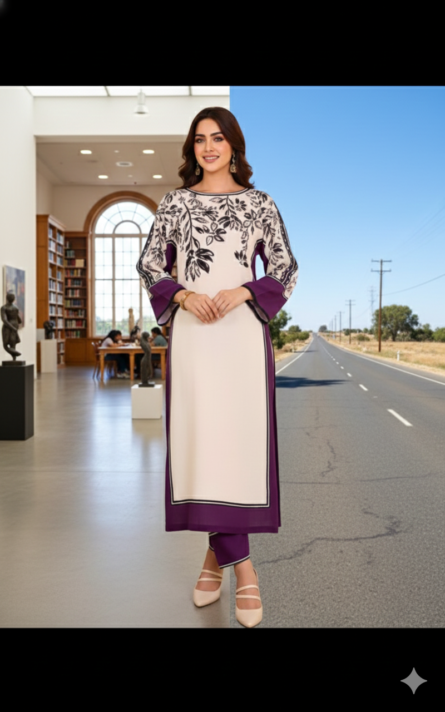 SSA-Varzah Digital Print - PURPLE - Image 4